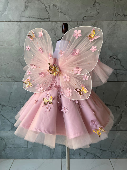 Onion pink butterfly frock, photo 2 of 4