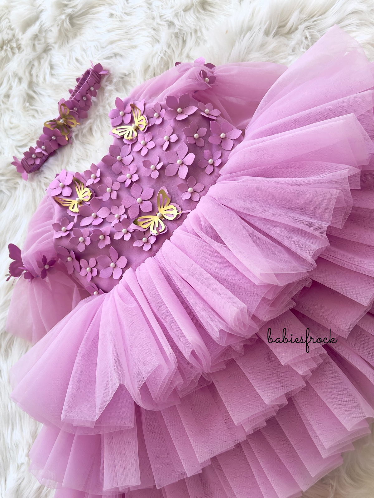 Lavender butterfly tulle frock, photo 6 of 6