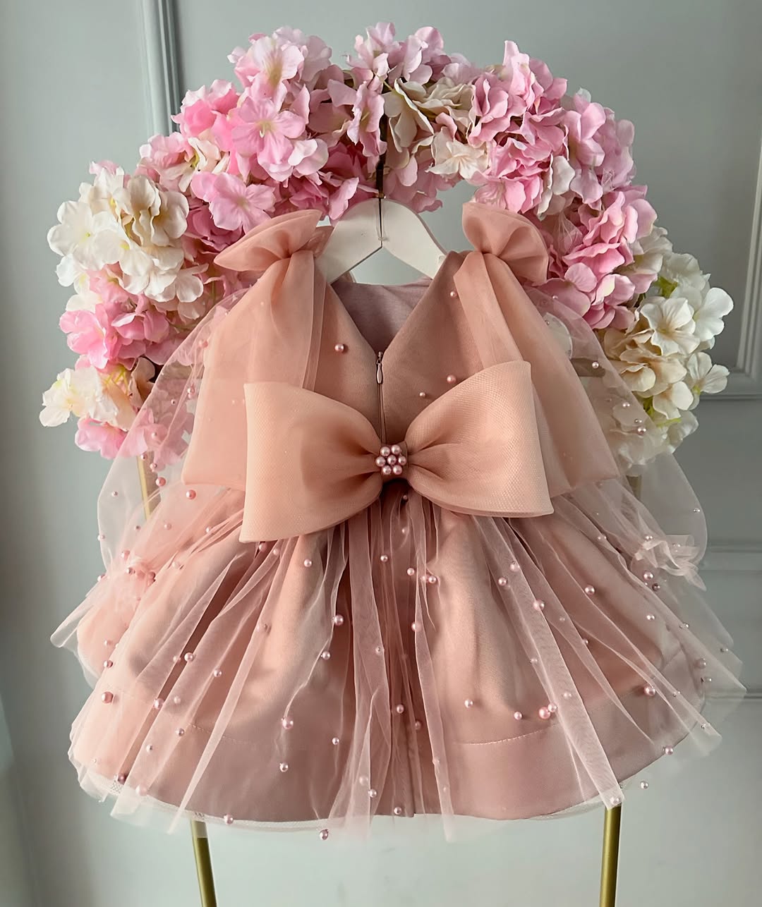 Fuchsia pearl tulle frock, photo 5 of 5