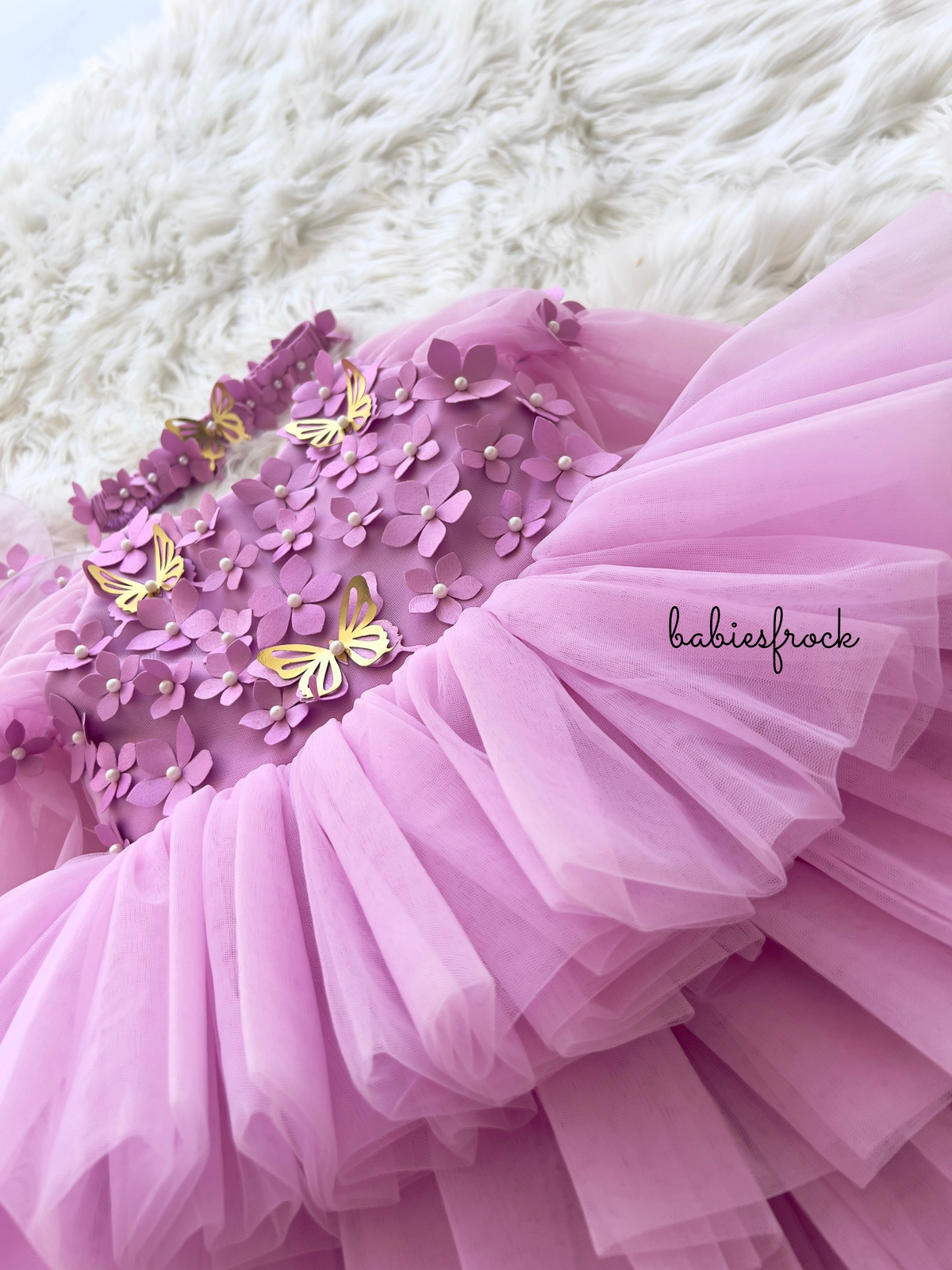 Lavender butterfly tulle frock, photo 5 of 6