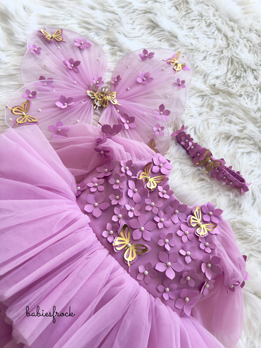 Lavender butterfly tulle frock, photo 2 of 6