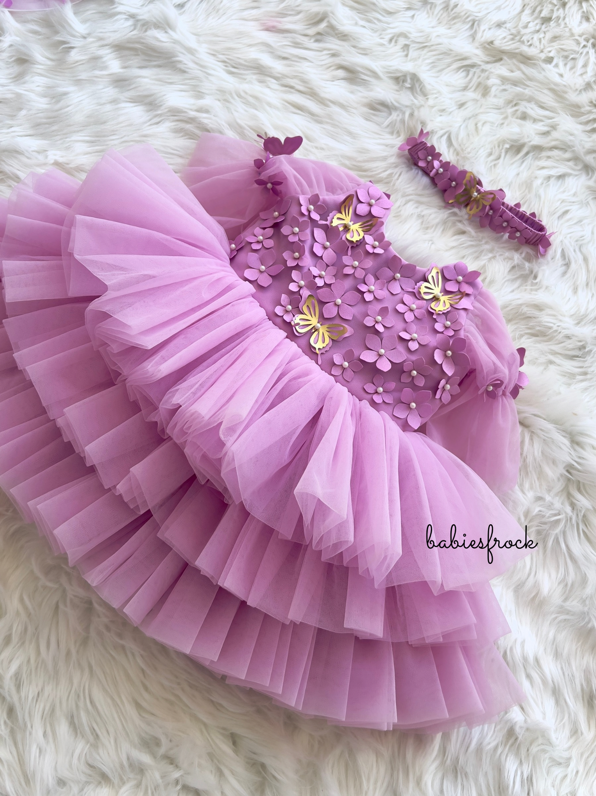 Lavender butterfly tulle frock, photo 4 of 6