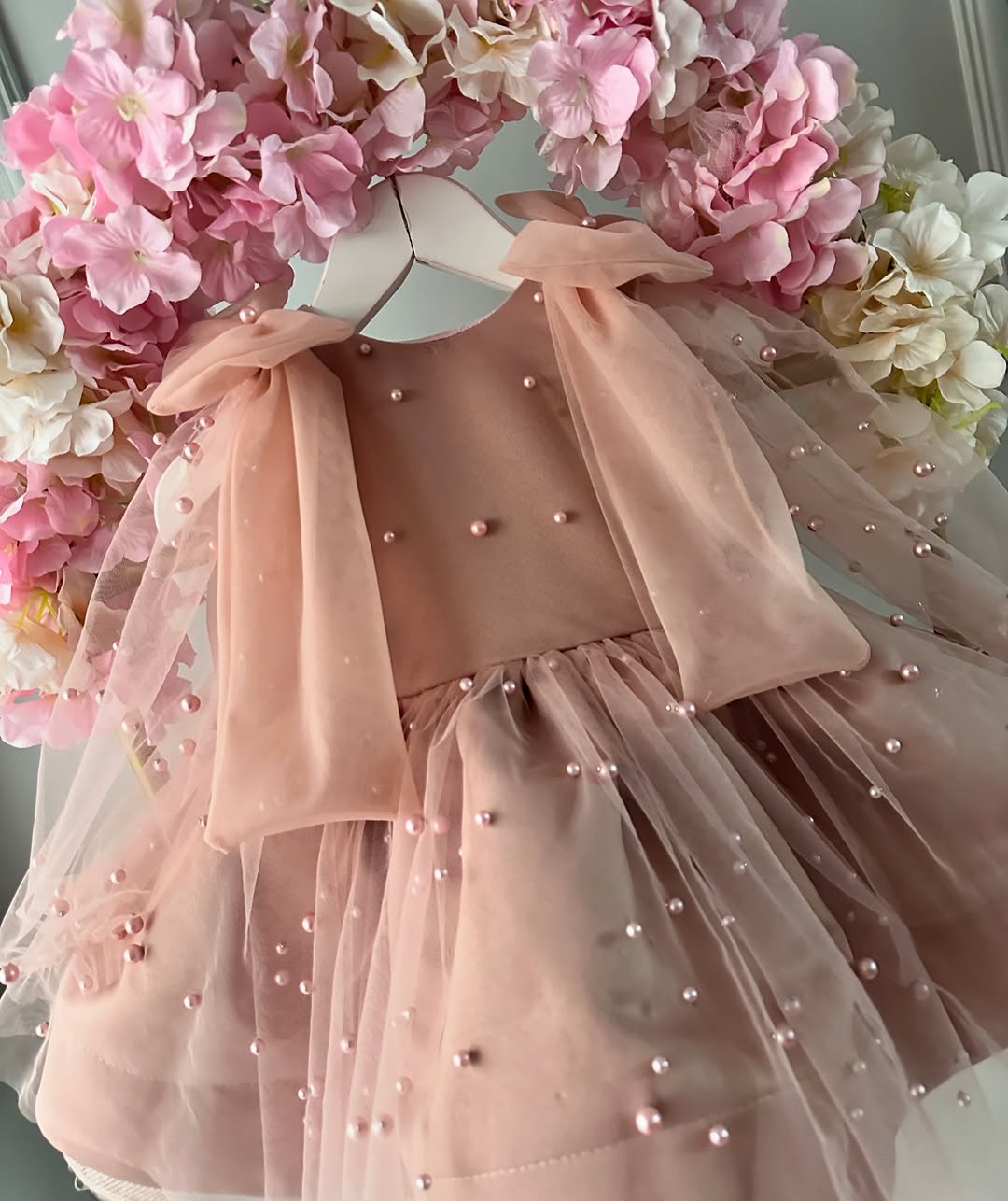 Fuchsia pearl tulle frock, photo 4 of 5