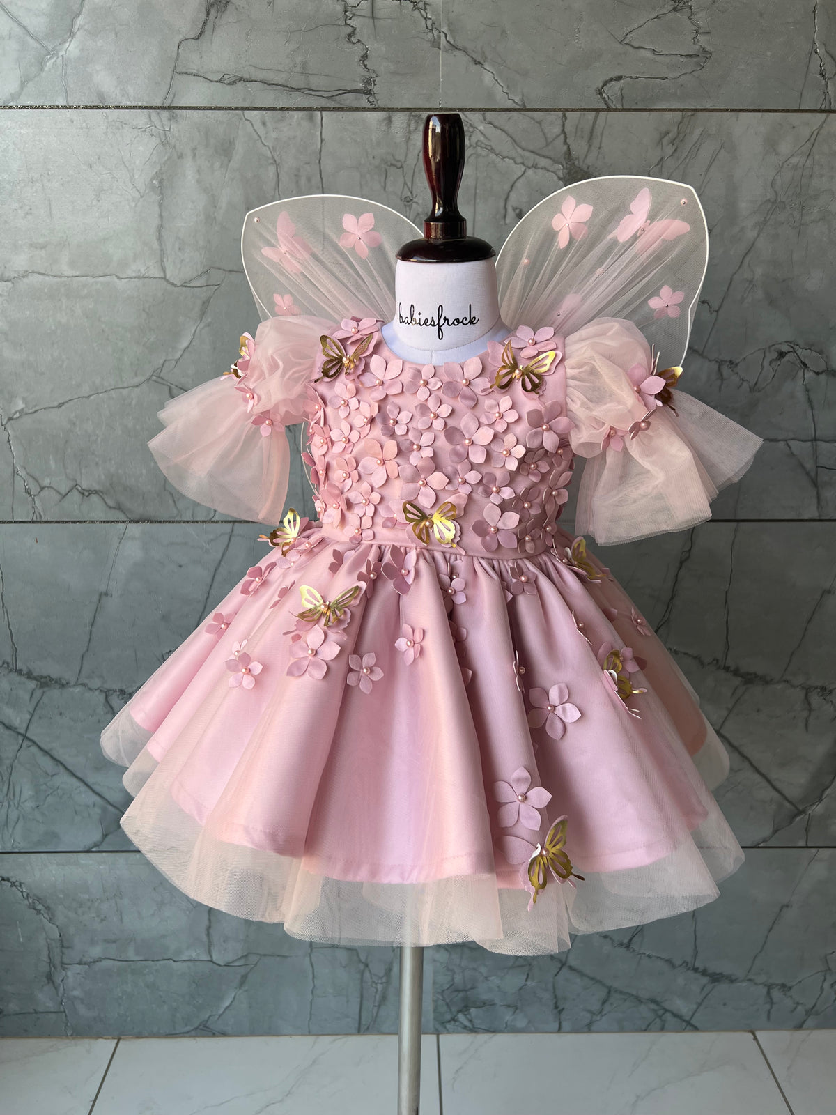 Onion pink butterfly frock, photo 3 of 4