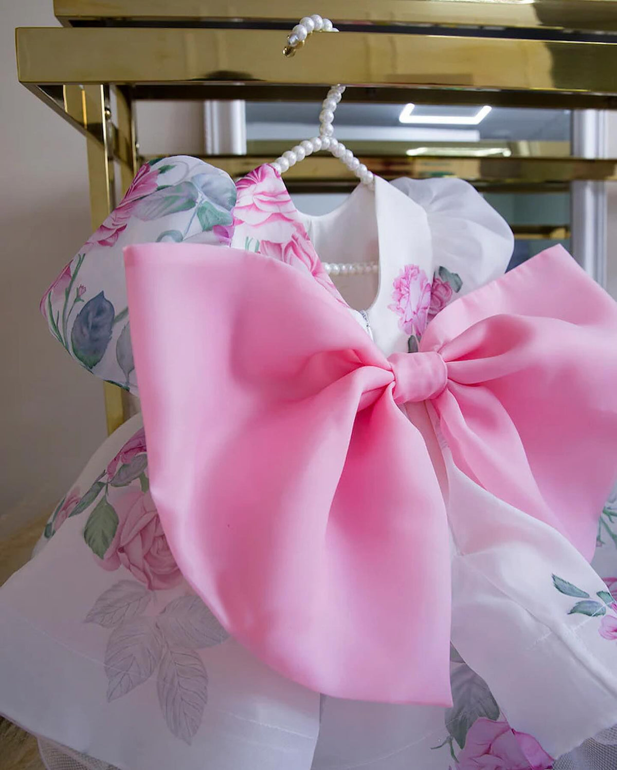 Ivory floral print organza frock, photo 5 of 5