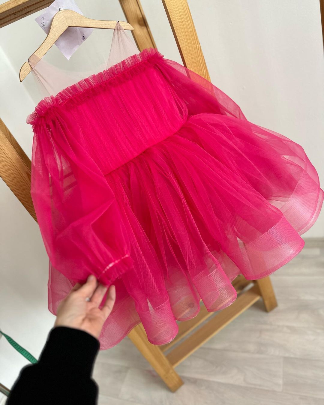 Black tulle frock with white top, photo 3 of 4