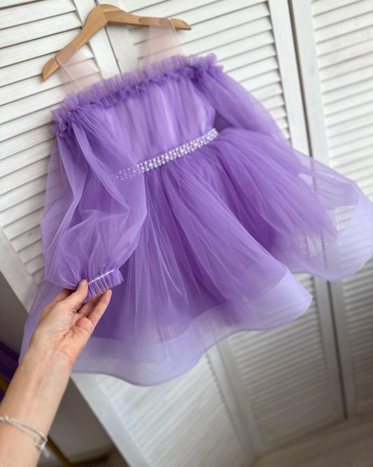 Black tulle frock with white top, photo 2 of 4
