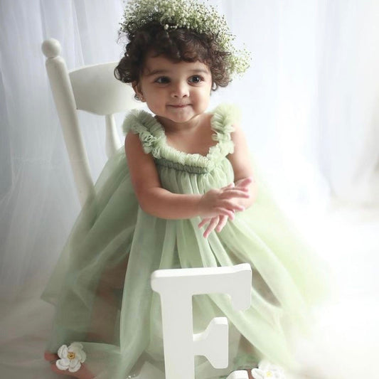 Sage green tulle frock, photo 2 of 2