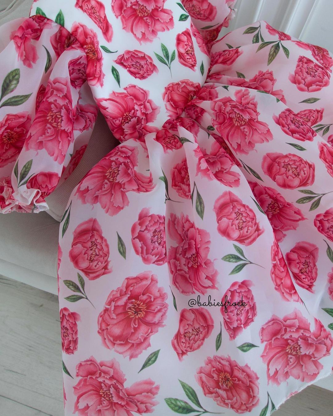 Rose print organza frock, photo 2 of 2