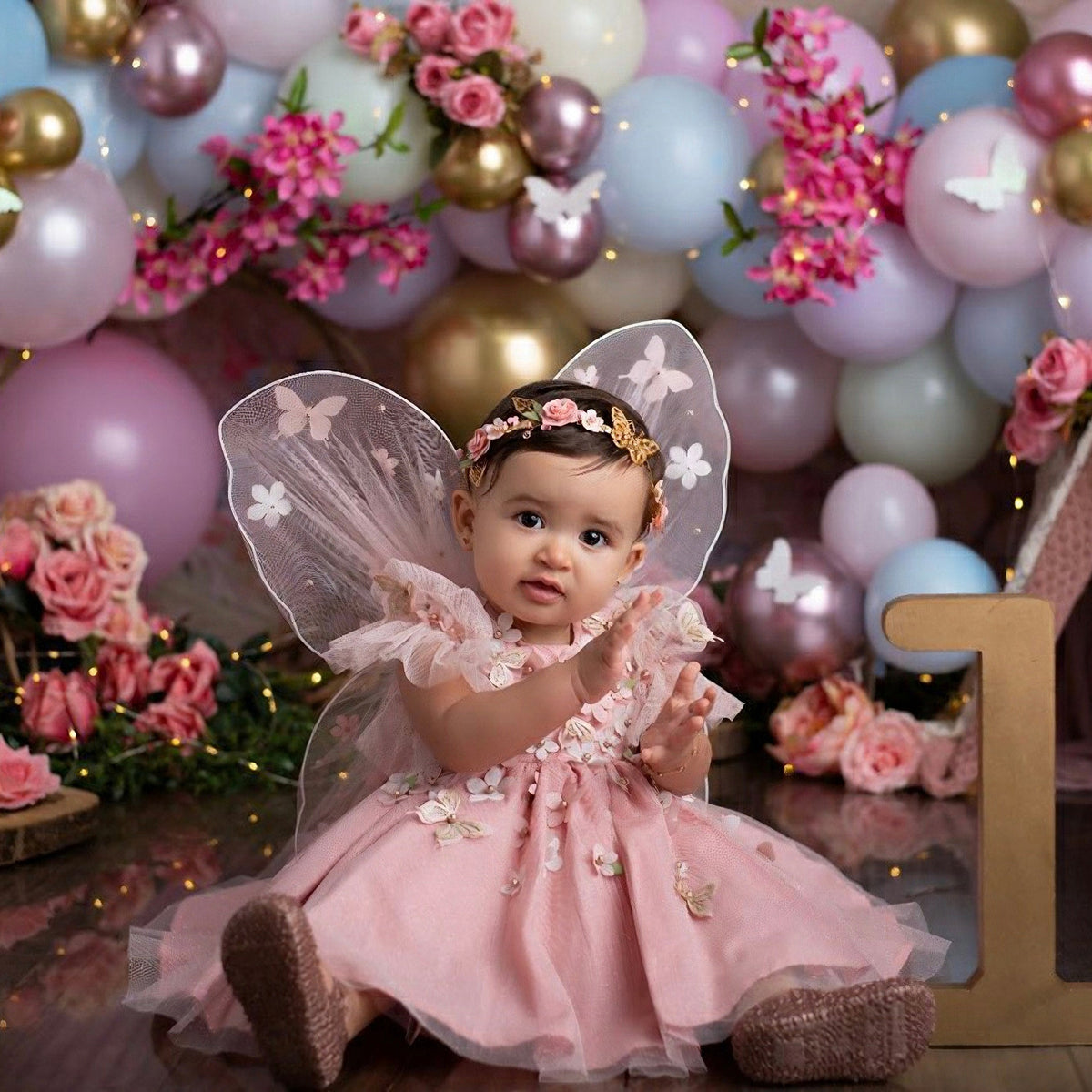 Blush butterfly frock with wings, photo 2 of 3