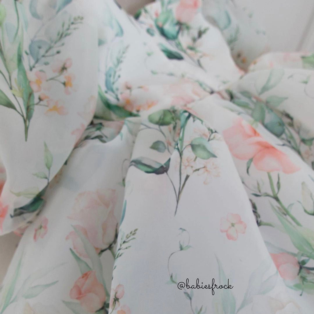 Pastel floral print organza frock, photo 2 of 2