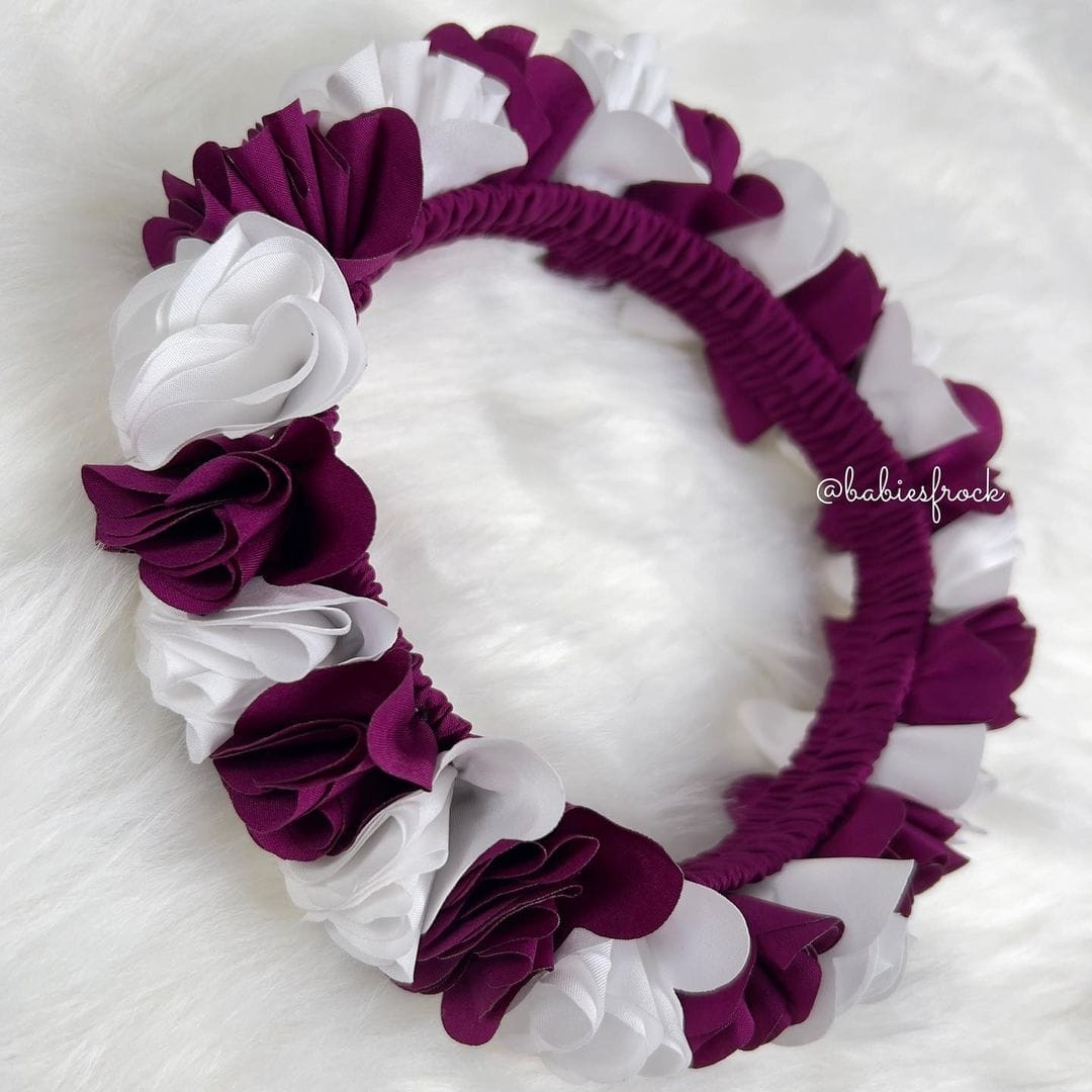 Plum tulle frock with white flowers, photo 3 of 4