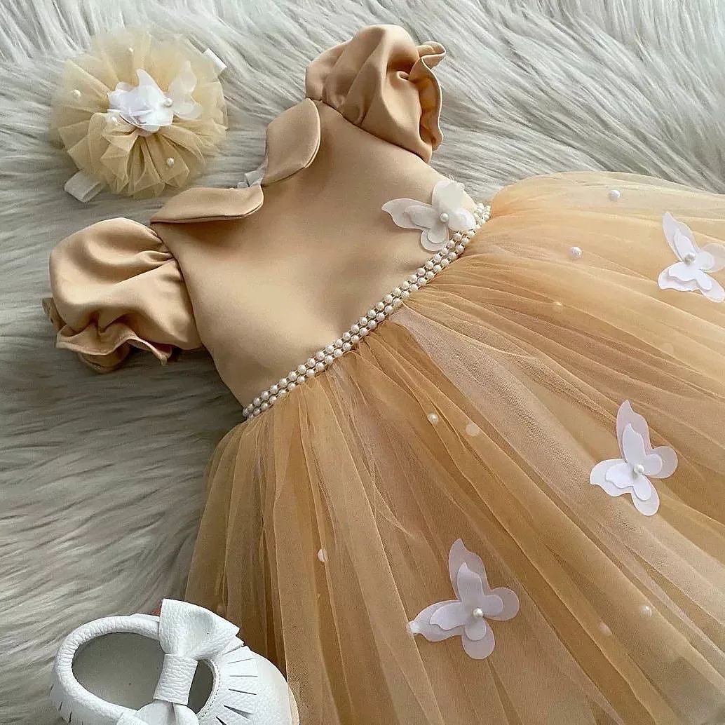 Gold tulle frock with butterflies, photo 2 of 2