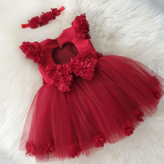 Red petal tulle frock, photo 2 of 2