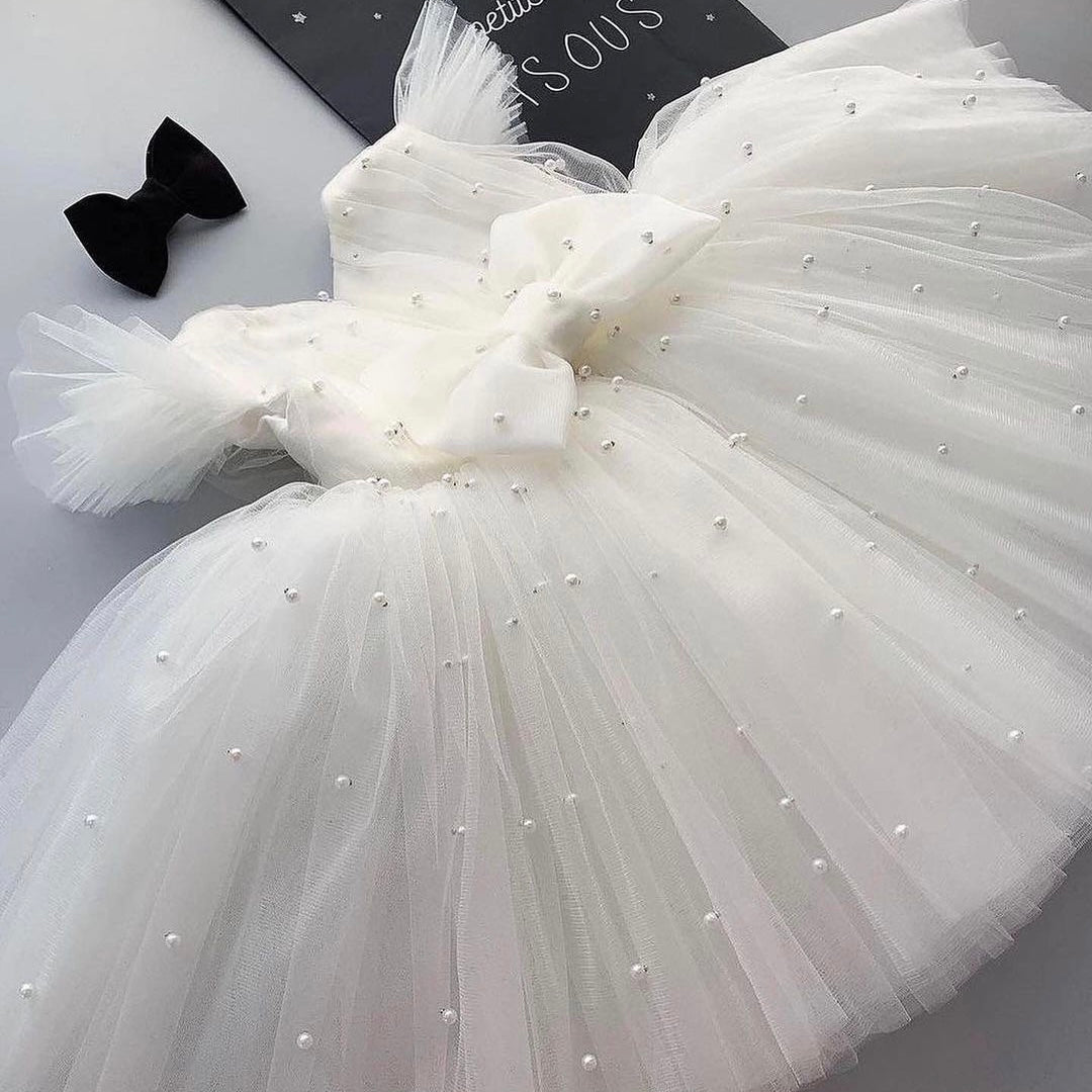 White pearl tulle frock, photo 2 of 2